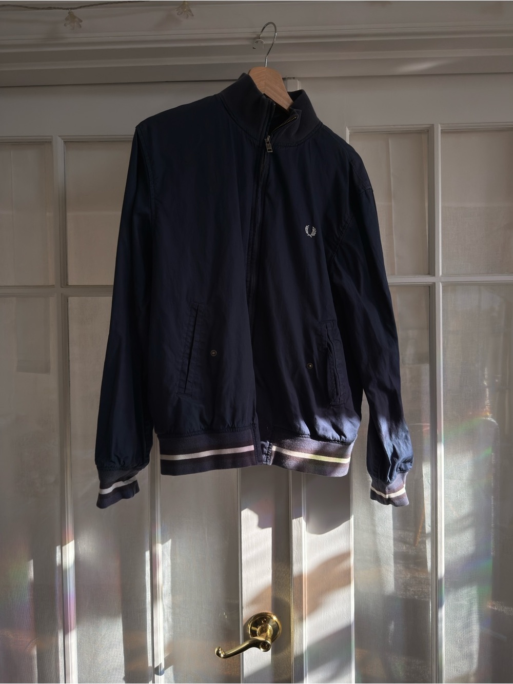 Fred Perry Vintage Navy Blue Bomber Jacket